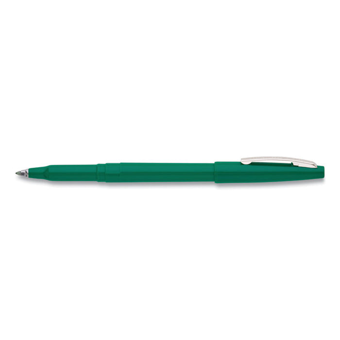 Rolling Writer Roller Ball Pen, Stick, Medium 0.8 mm, Green Ink, Green Barrel, Dozen