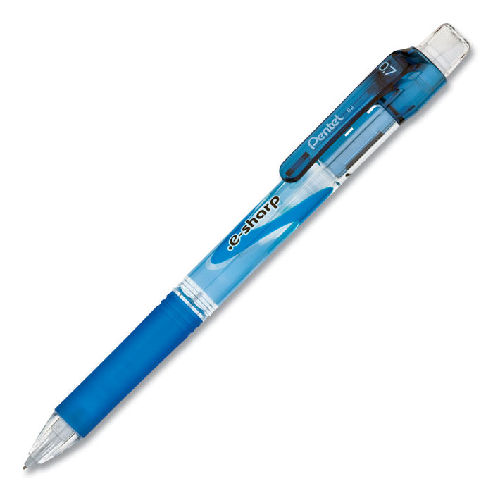 .e-Sharp Mechanical Pencil, 0.7 mm, HB (#2.5), Black Lead, Blue Barrel, Dozen