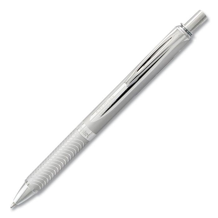 EnerGel Alloy RT Gel Pen, Retractable, Medium 0.7 mm, Black Ink, Chrome Barrel