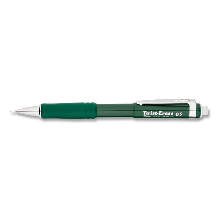 Twist-Erase III Mechanical Pencil, 0.5 mm, HB (#2.5), Black Lead, Green Barrel