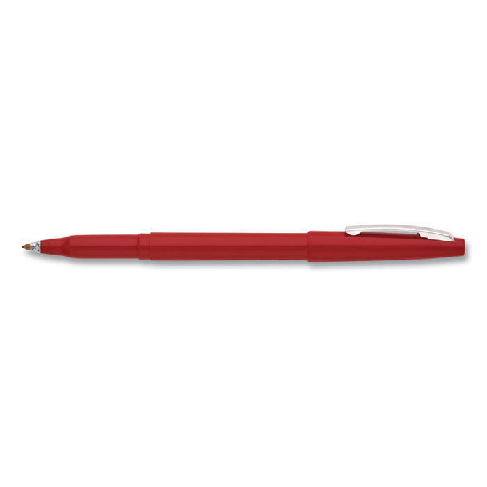 Rolling Writer Roller Ball Pen, Stick, Medium 0.8 mm, Red Ink, Red Barrel, Dozen