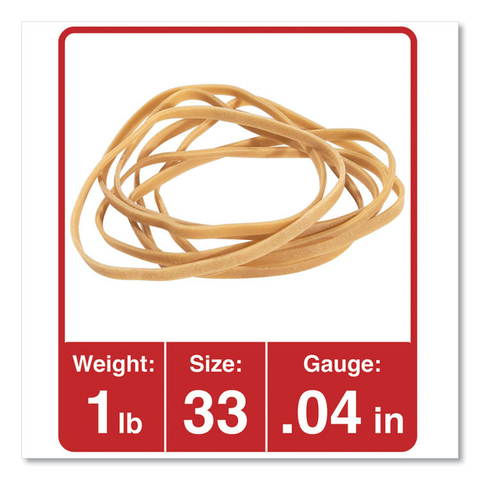 Rubber Bands, Size 33, 0.04" Gauge, Beige, 1 lb Box, 640/Pack
