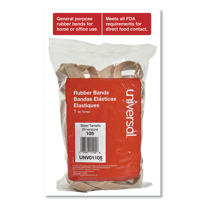 Rubber Bands, Size 105, 0.06" Gauge, Beige, 1 lb Box, 55/Pack