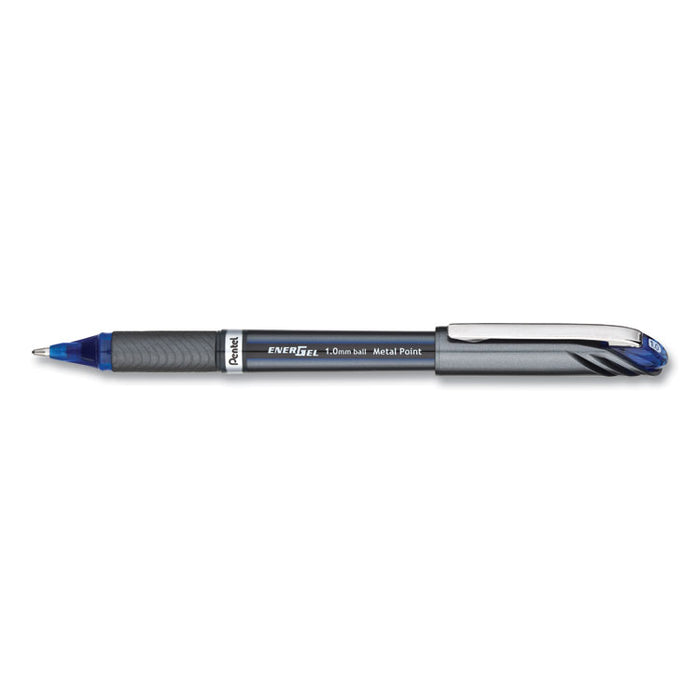 EnerGel NV Gel Pen, Stick, Bold 1 mm, Blue Ink, Blue Barrel, Dozen