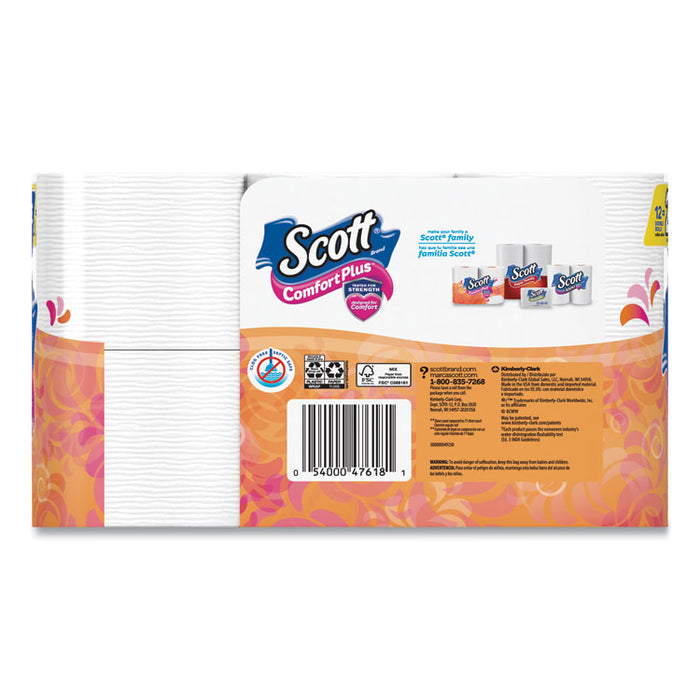 ComfortPlus Toilet Paper, Double Roll, Bath Tissue, Septic Safe, 1-Ply, White, 231 Sheets/Roll, 12 Rolls/Pack, 4 Packs/Carton