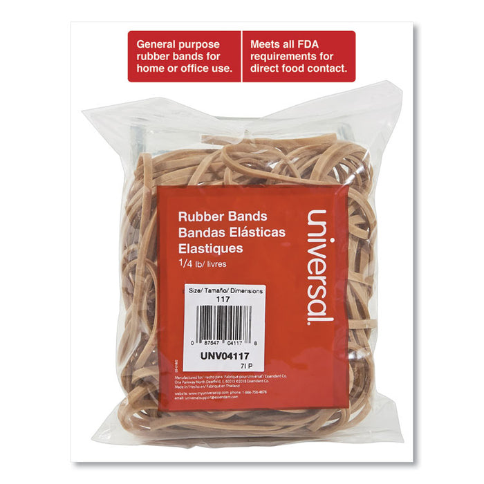 Rubber Bands, Size 117, 0.06" Gauge, Beige, 4 oz Box, 50/Pack