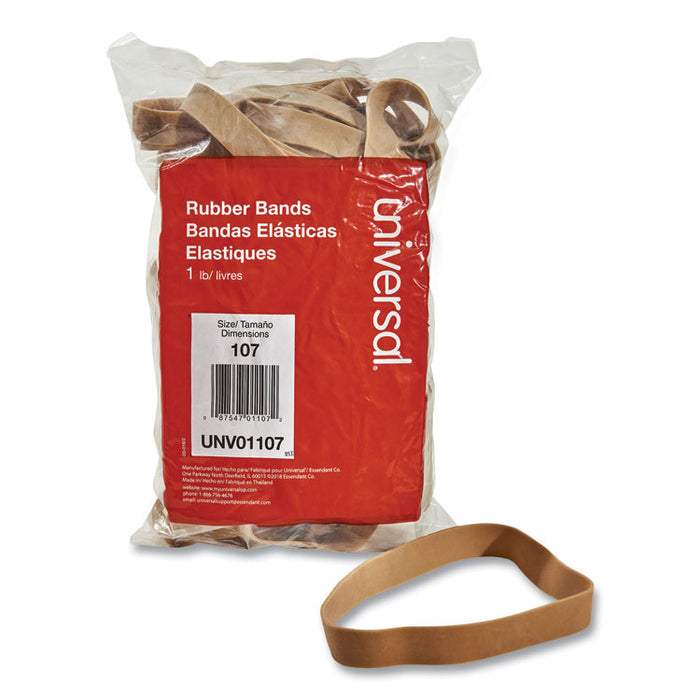 Rubber Bands, Size 107, 0.06" Gauge, Beige, 1 lb Box, 40/Pack