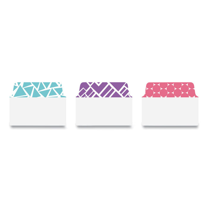 Ultra Tabs Repositionable Tabs, Geometric Designs: 2" x 1.5", 1/5-Cut, Assorted Colors, 24/Pack