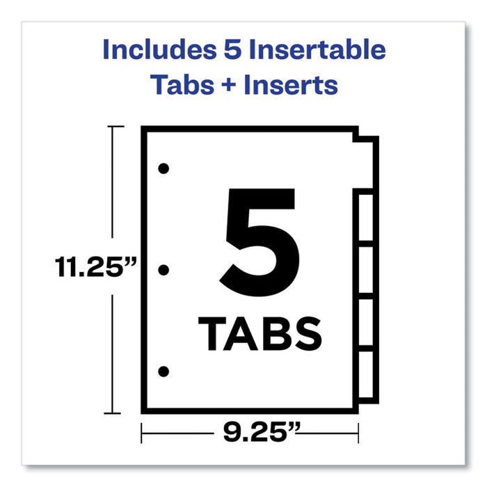 Insertable Big Tab Dividers, 5-Tab, 11 1/8 x 9 1/4
