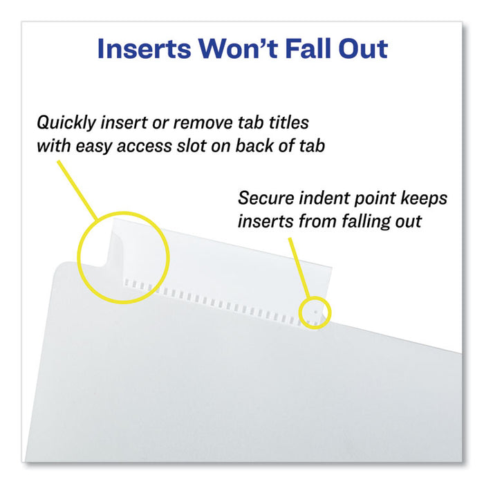 Insertable Big Tab Dividers, 5-Tab, 11 1/8 x 9 1/4
