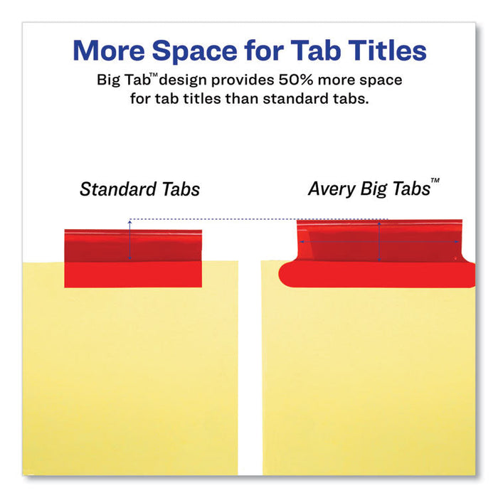 Insertable Big Tab Dividers, 8-Tab, Letter