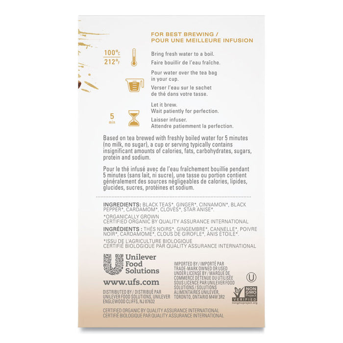 Chai Organic Black Tea, Filter Bag, 24/Box