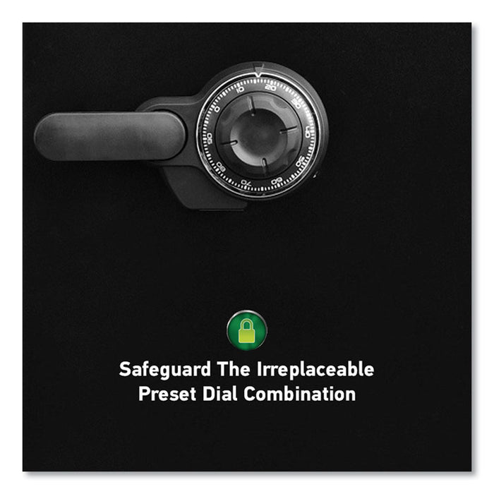 Fire-Safe with Combination Access, 1.23 cu ft, 16.38 x 19.38 x 17.88, Black