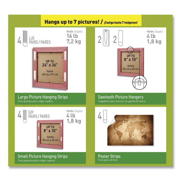 Picture Hanging Kit, Assorted Sizes, 24 Pieces/Pack