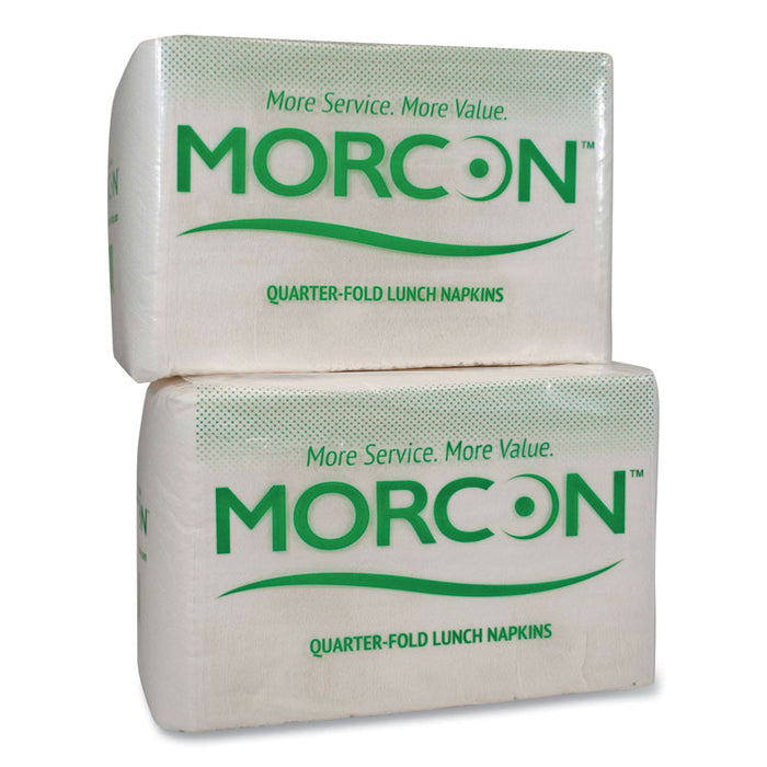 Morsoft 1/4 Fold Lunch Napkins, 1 Ply, 11.8" x 11.8", White, 6,000/Carton