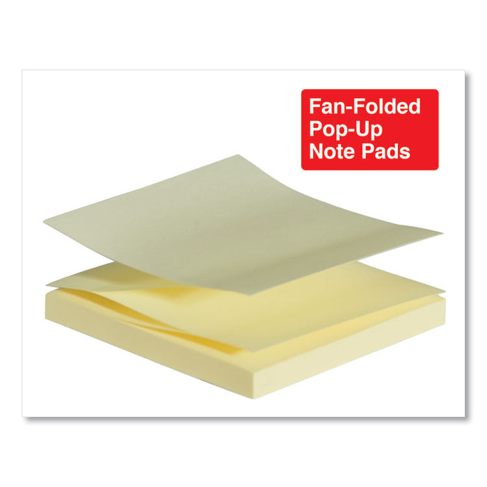 Fan-Folded Self-Stick Pop-Up Notes, 3 x 3, 4 Assorted Pastel, 100-Sheet, 12/PK