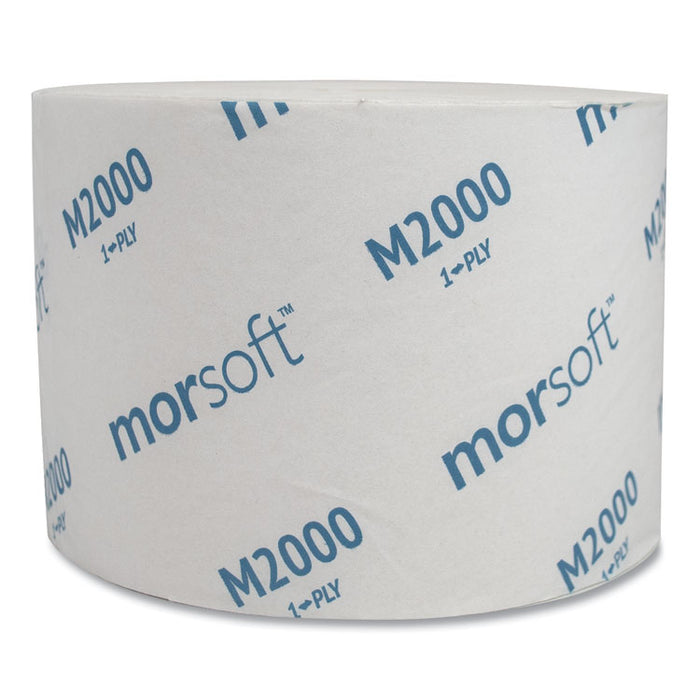 Small Core Bath Tissue, Septic Safe, 1-Ply, White, 3.9" x 4", 2000 Sheets/Roll, 24 Rolls/Carton