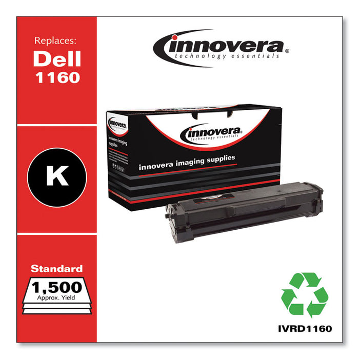 Remanufactured Black Toner Cartridge, Replacement for Dell B1160 (331-7335), 1,500 Page-Yield
