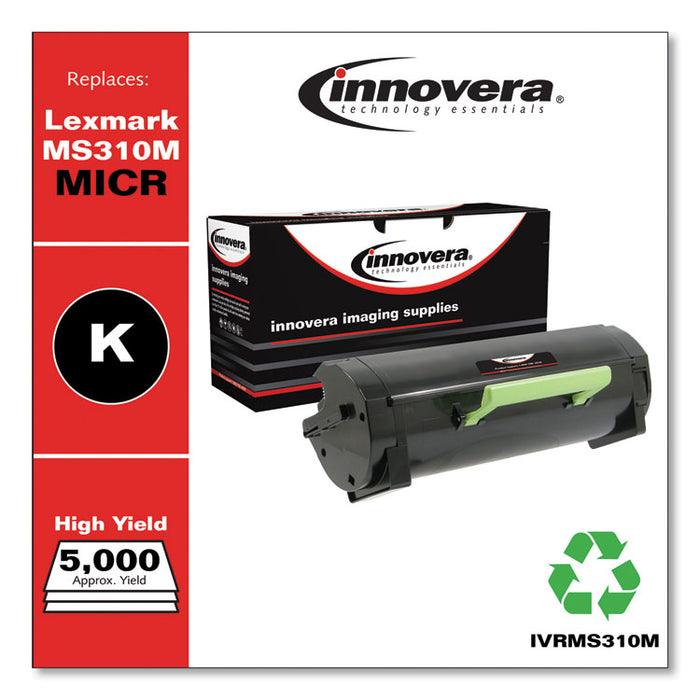 Remanufactured Black High-Yield MICR Toner, Replacement for MS310M (50F0HA0), 5,000 Page-Yield
