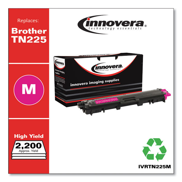 Remanufactured Magenta High-Yield Toner Cartridge, Replacement for Brother TN225M, 2,200 Page-Yield