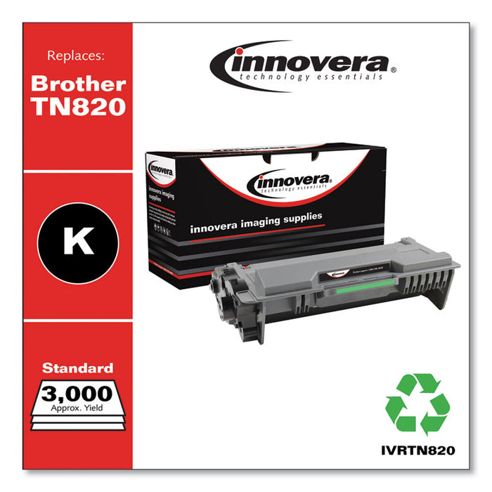 Remanufactured Black Toner, Replacement for TN820, 3,000 Page-Yield
