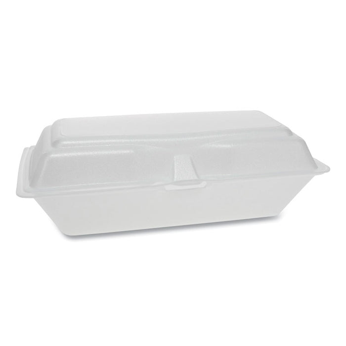 Foam Hinged Lid Containers, Single Tab Lock Hoagie, 9.75 x 5 x 3.25, White, 560/Carton