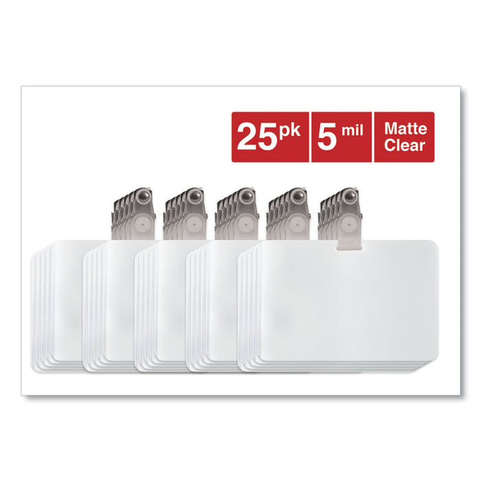 Laminating Pouches, 5 mil, 3.75" x 3.88", Matte Clear, 25/Pack