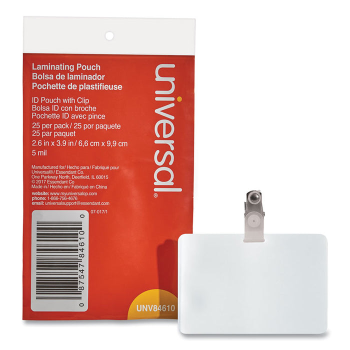 Laminating Pouches, 5 mil, 3.75" x 3.88", Matte Clear, 25/Pack