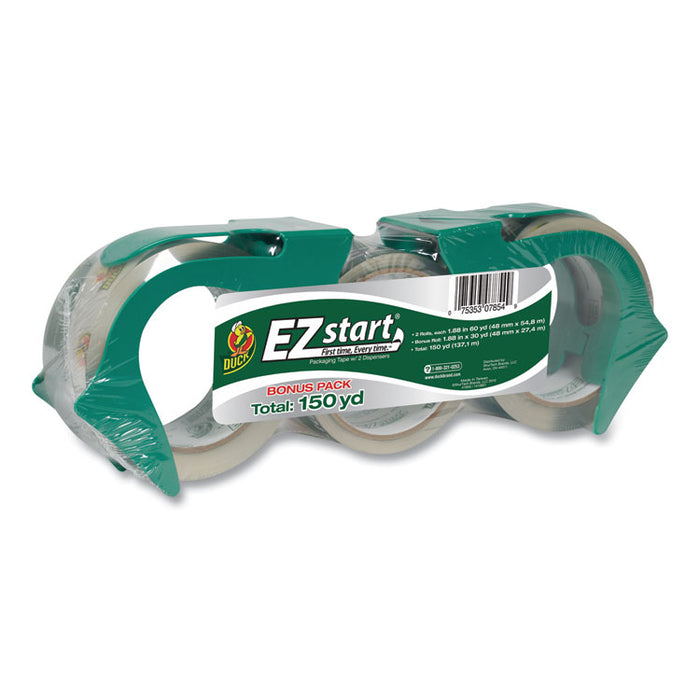 EZ Start Premium Packaging Tape, 3" Core, (2) 1.88" x 60 yds, (1) 1.88" x 30 yds, Clear, 3/Pack