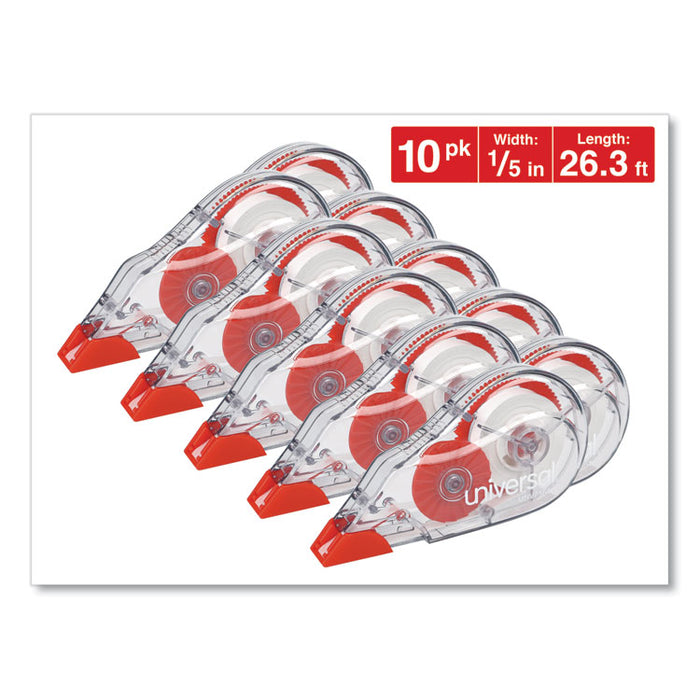Correction Tape Dispenser, Non-Refillable, 1/5" x 315", 10/Pack