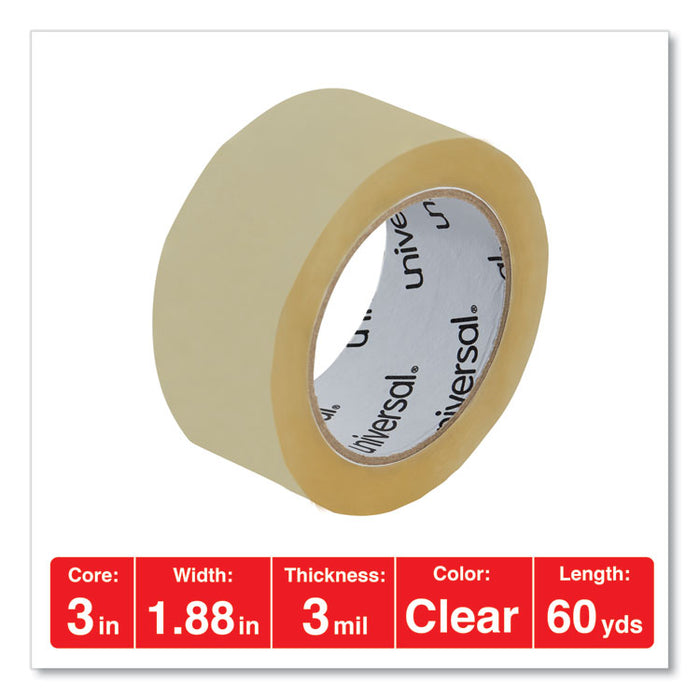 Heavy-Duty Box Sealing Tape with Dispenser, 3" Core, 1.88" x 60 yds, Clear, 4/Box