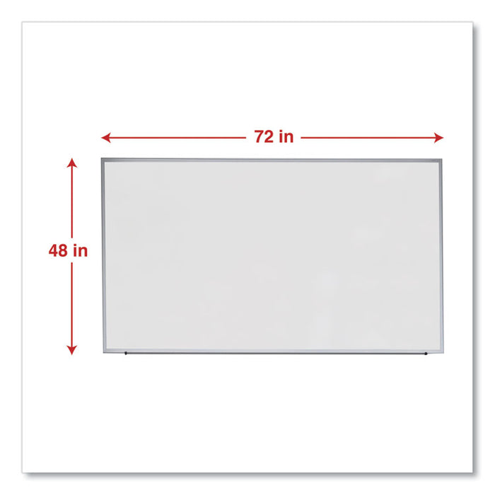 Dry Erase Board, Melamine, 72 x 48, Satin-Finished Aluminum Frame
