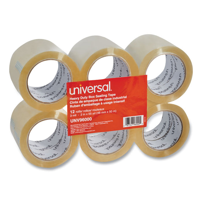 Heavy-Duty Box Sealing Tape, 3" Core, 1.88" x 54.6 yds, Clear, 12/Box