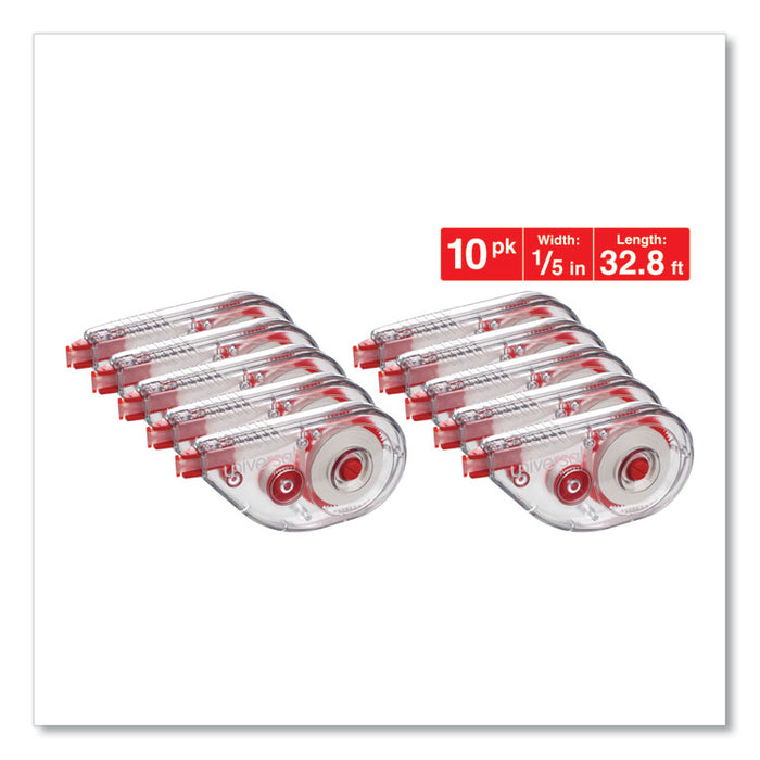 Side-Application Correction Tape, Non-Refillable, 1/5" x 393", 10/Pack