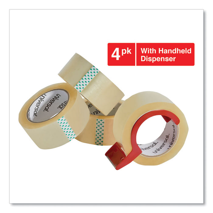 Heavy-Duty Box Sealing Tape with Dispenser, 3" Core, 1.88" x 60 yds, Clear, 4/Box