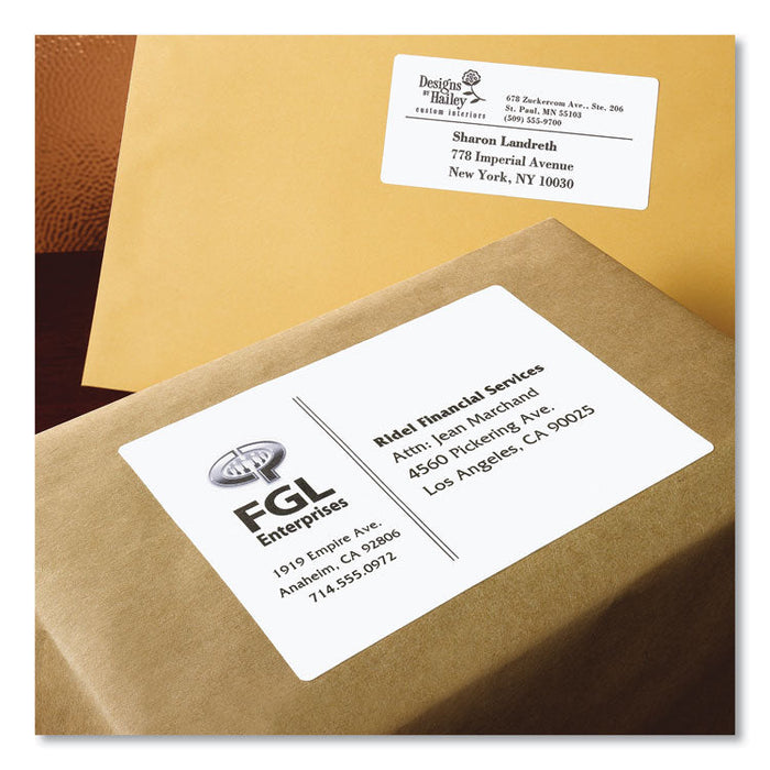 Shipping Labels w/ TrueBlock Technology, Inkjet Printers, 3.5 x 5, White, 4/Sheet, 25 Sheets/Pack