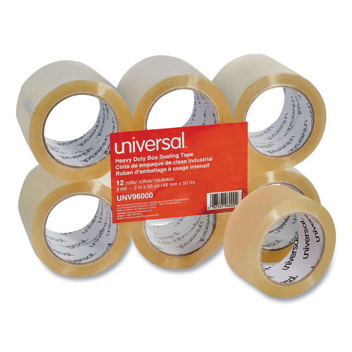 Heavy-Duty Box Sealing Tape, 3" Core, 1.88" x 54.6 yds, Clear, 12/Box