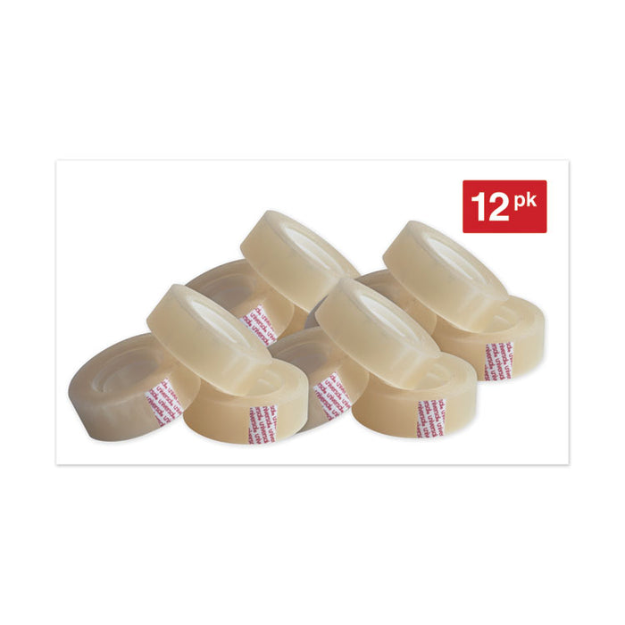 Invisible Tape, 1" Core, 0.75" x 36 yds, Clear, 12/Pack