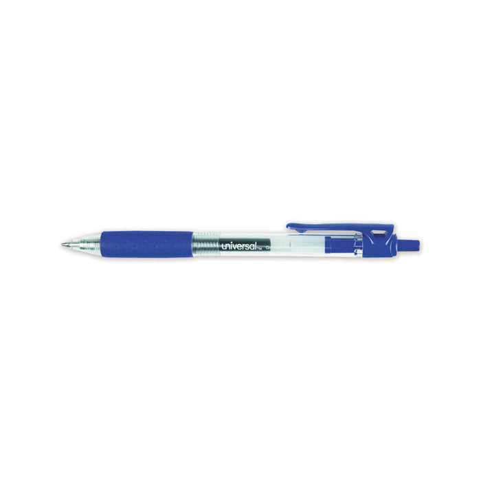 Comfort Grip Retractable Gel Pen, 0.7mm, Blue Ink, Clear/Blue Barrel, 36/Pack