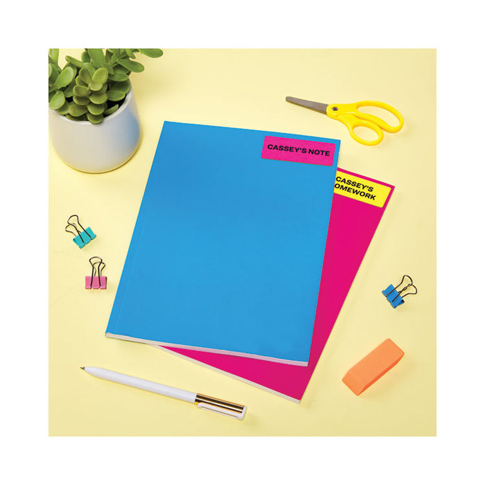 High-Visibility Permanent Laser ID Labels, 1 x 2 5/8, Asst. Neon, 450/Pack