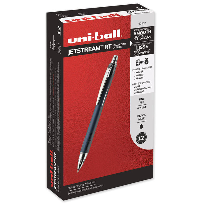 Jetstream RT Retractable Roller Ball Pen, Fine 0.7mm, Black Ink, Blue Barrel