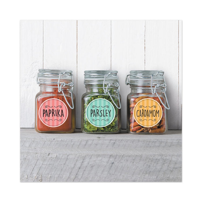 Permanent Laser Print-to-the-Edge ID Labels w/SureFeed, 1 2/3"dia, White, 600/PK