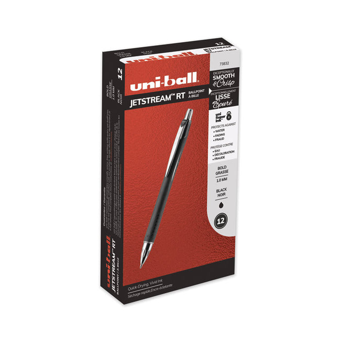 Jetstream Retractable Ballpoint Pen, Bold 1 mm, Black Ink, Black Barrel