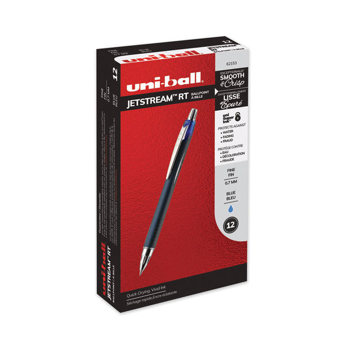 Jetstream RT Retractable Roller Ball Pen, Fine 0.7mm, Blue Ink, Blue Barrel
