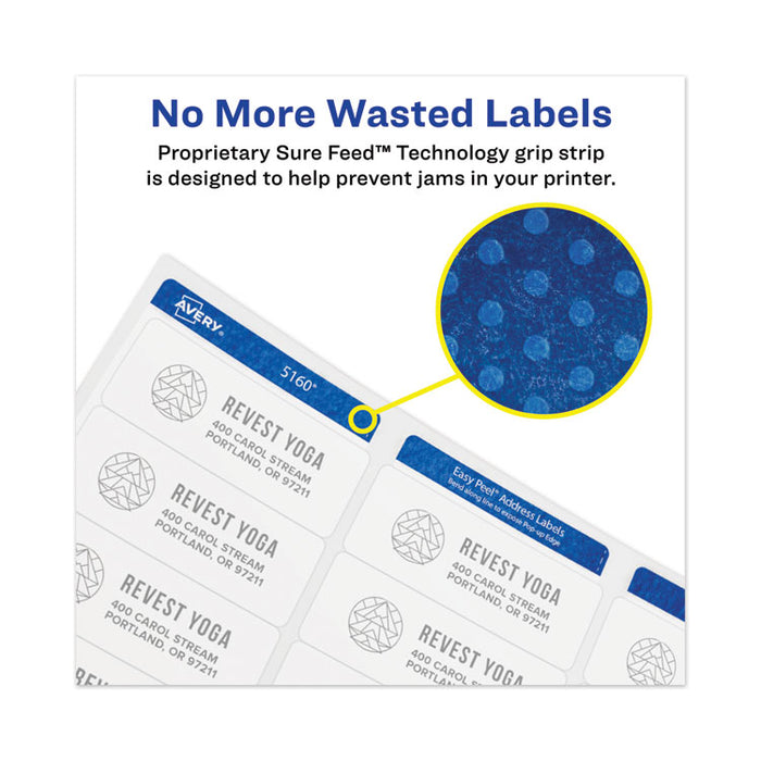 Permanent Laser Print-to-the-Edge ID Labels w/SureFeed, 1 2/3"dia, White, 600/PK