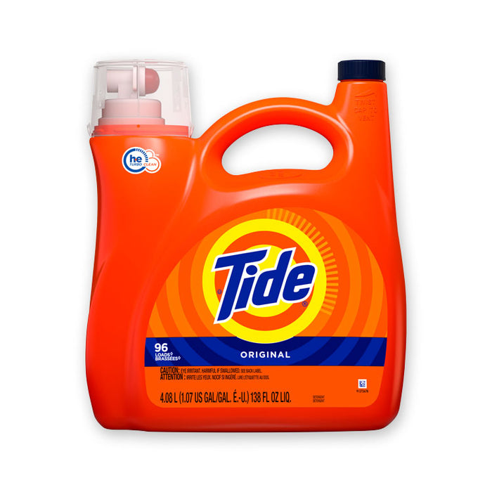 HE Laundry Detergent, Original Scent, 96 Loads, 138 oz Pump Bottle, 4/Carton