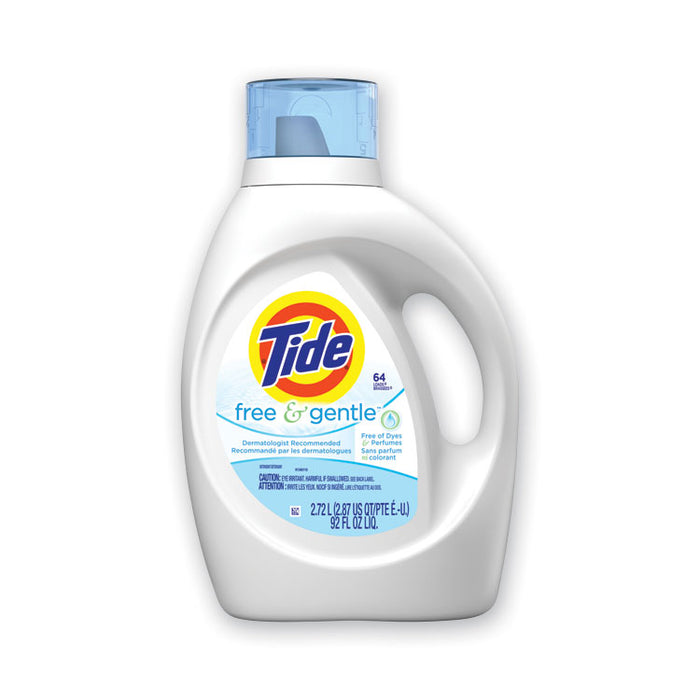 Free and Gentle Liquid Laundry Detergent, 64 Loads, 92 oz Bottle, 4/Carton