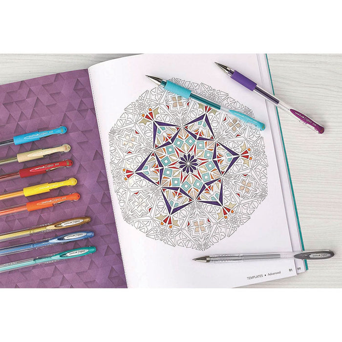 Stick Gel Pen, 17 Micro; 7 Med, Assorted Ink, Clear Barrel, 24/Set