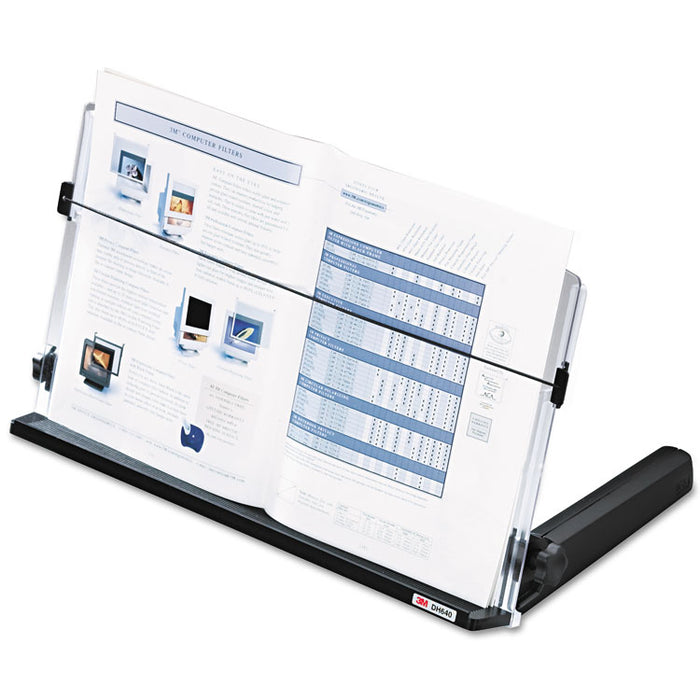 In-Line Freestanding Copyholder, 300 Sheet Capacity, Plastic, Black/Clear
