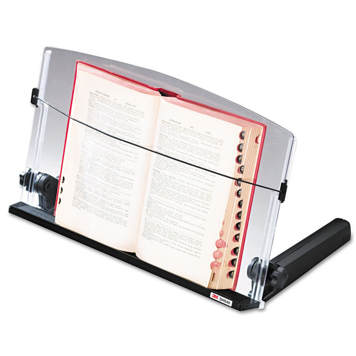 In-Line Freestanding Copyholder, 300 Sheet Capacity, Plastic, Black/Clear
